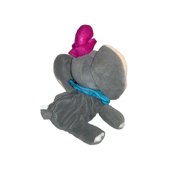 The Disney Store Plush Bean Bag Toy DUMBO 8 " - pink hat - Picture 2 of 5